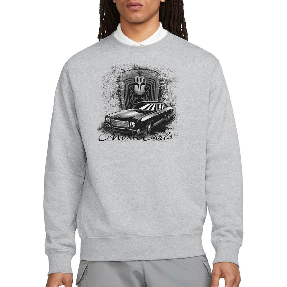 Athletic Heather - Back - Chevrolet Unisex Adult Monte Carlo Drawing Sweatshirt