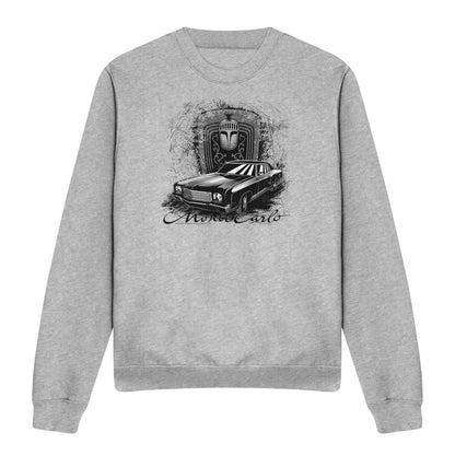 Athletic Heather - Front - Chevrolet Unisex Adult Monte Carlo Drawing Sweatshirt