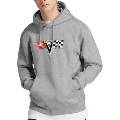 Athletic Heather - Back - Chevrolet Unisex Adult 2Nd Gen Vette Nose Emblem Hoodie