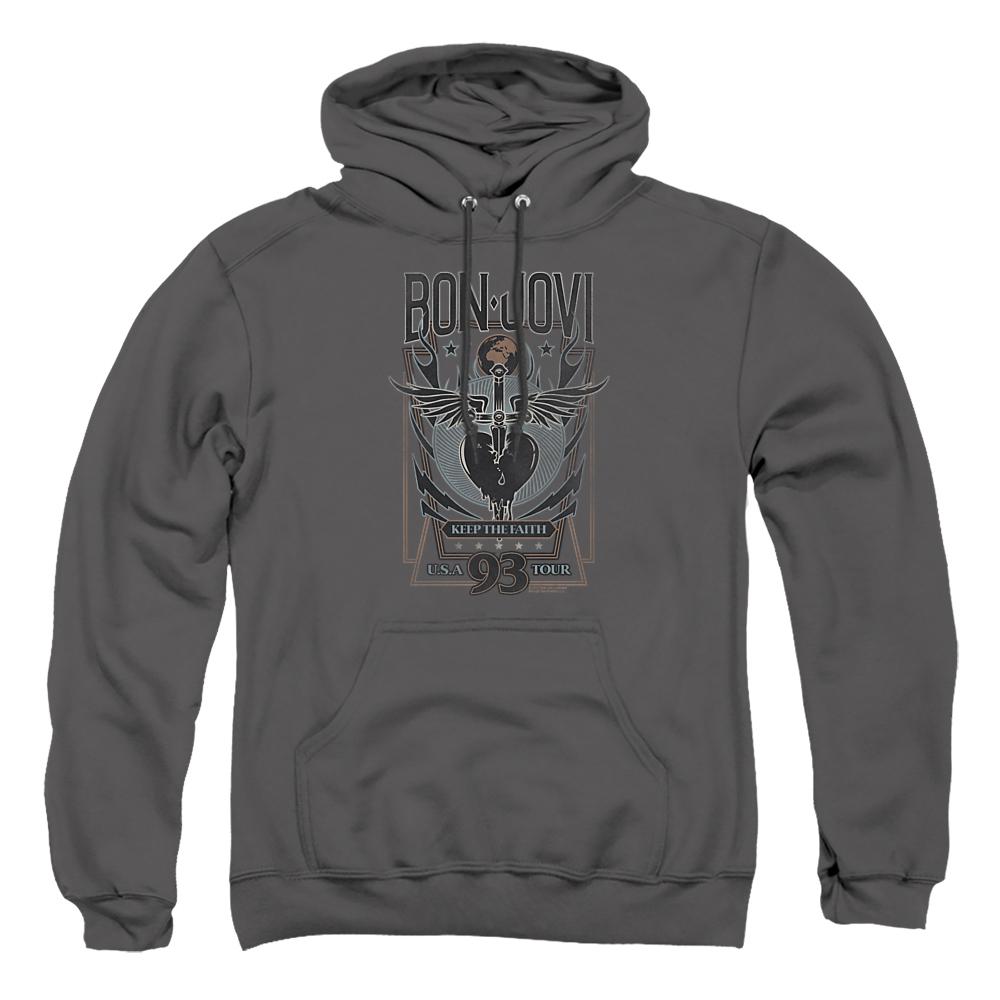 Charcoal - Front - Bon Jovi Unisex Adult Keep The Faith Hoodie
