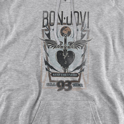 Athletic Heather - Back - Bon Jovi Unisex Adult Keep The Faith Heather Hoodie