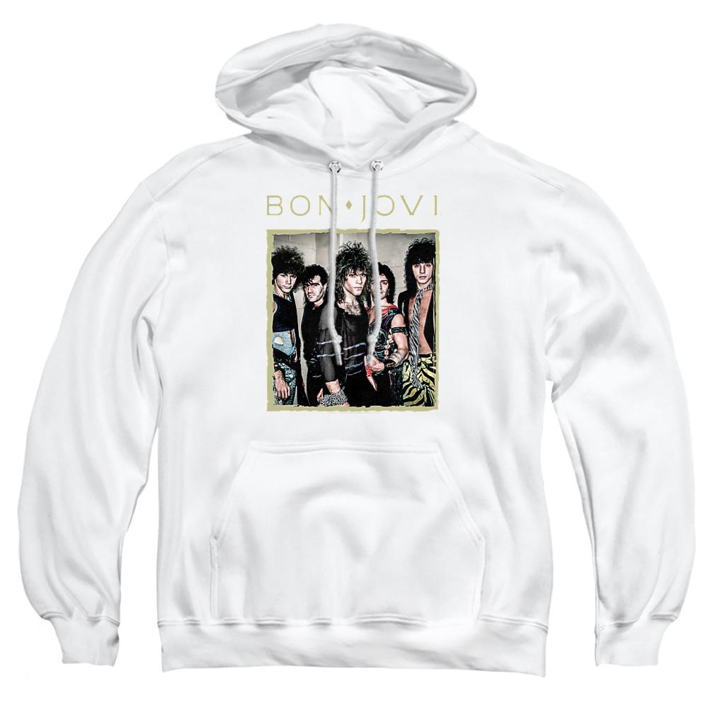 White - Front - Bon Jovi Unisex Adult Framed Hoodie