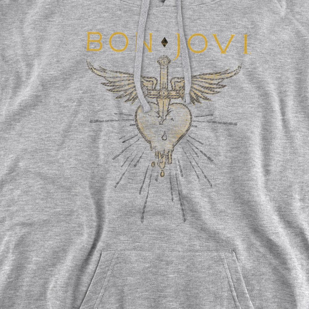 Athletic Heather - Back - Bon Jovi Unisex Adult Greatest Hits Heather Hoodie