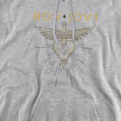 Athletic Heather - Back - Bon Jovi Unisex Adult Greatest Hits Heather Hoodie