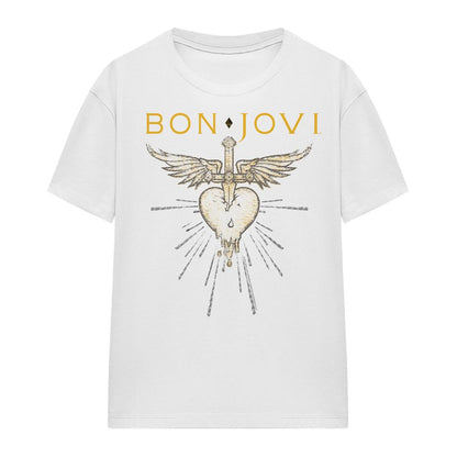 White - Front - Bon Jovi Womens-Ladies Greatest Hits T-Shirt