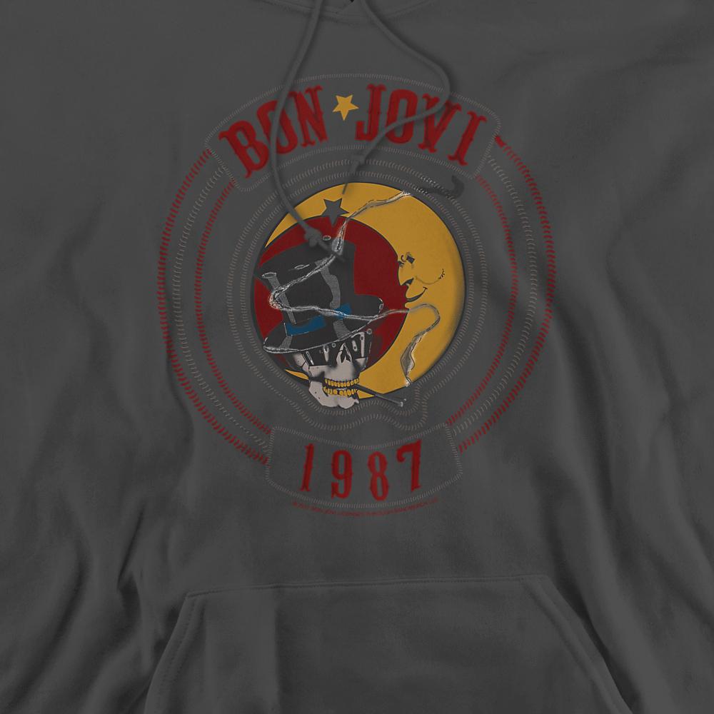 Charcoal - Back - Bon Jovi Unisex Adult 1987 Hoodie