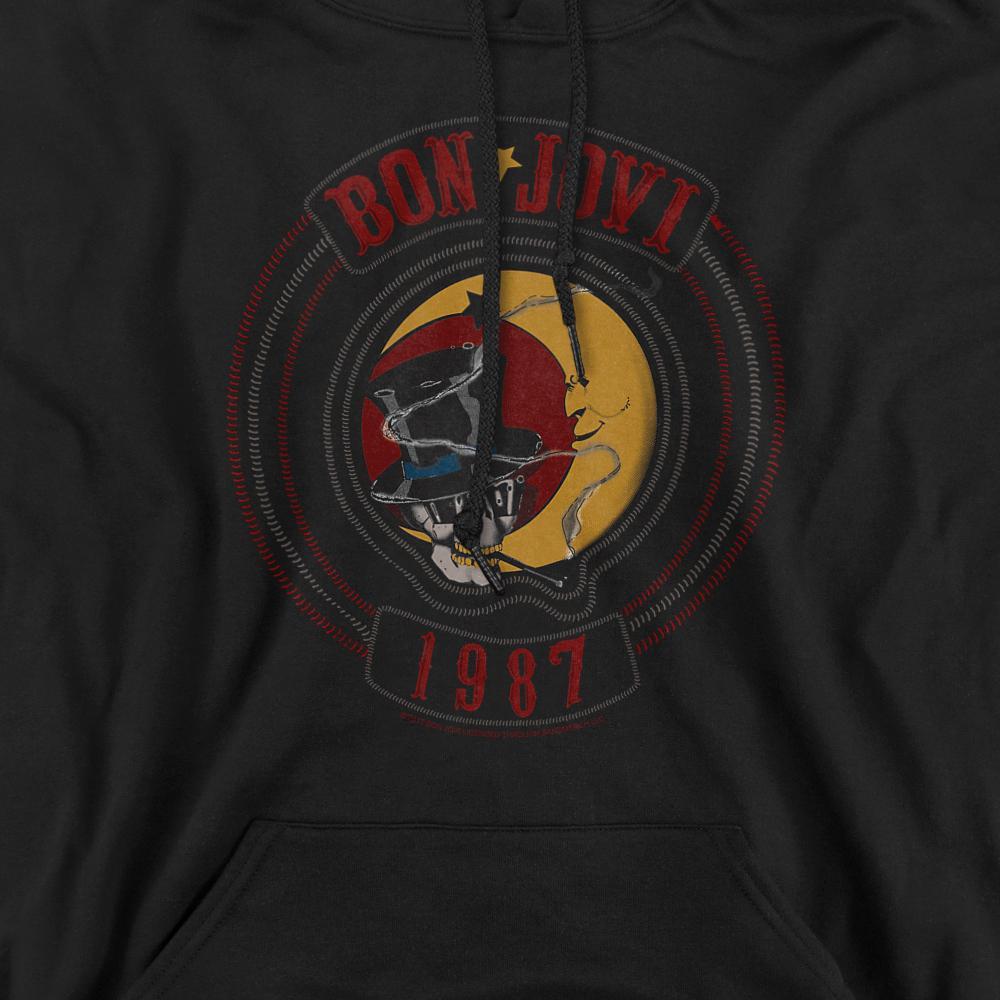 Black - Back - Bon Jovi Unisex Adult 1987 Hoodie
