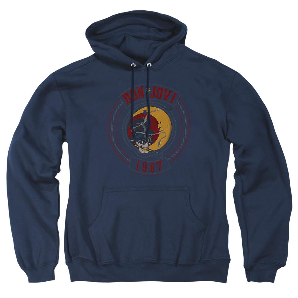 Navy - Front - Bon Jovi Unisex Adult 1987 Hoodie