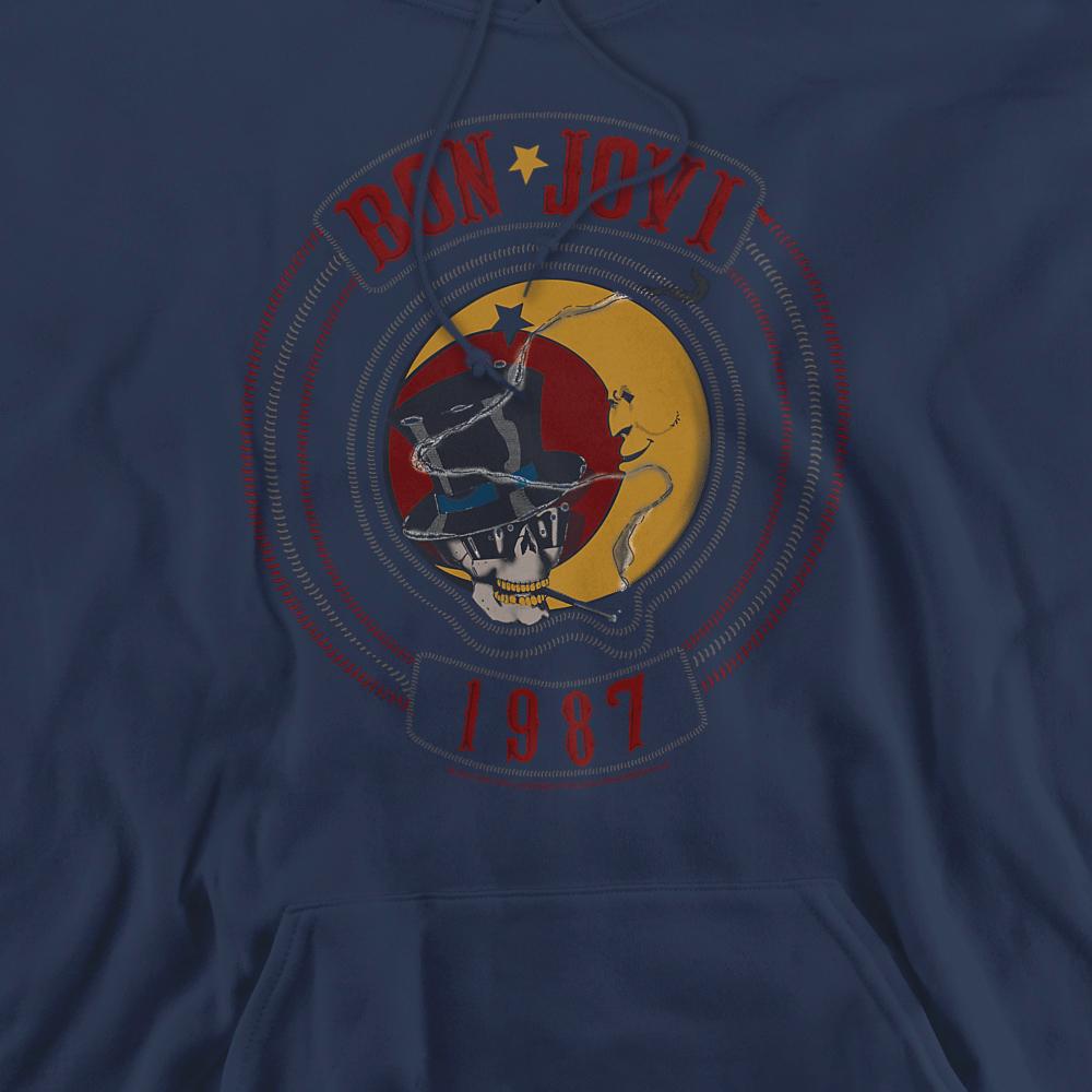 Navy - Back - Bon Jovi Unisex Adult 1987 Hoodie