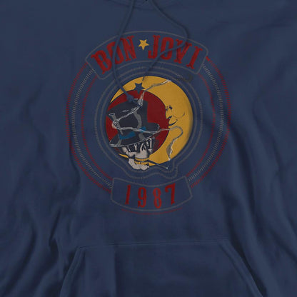 Navy - Back - Bon Jovi Unisex Adult 1987 Hoodie