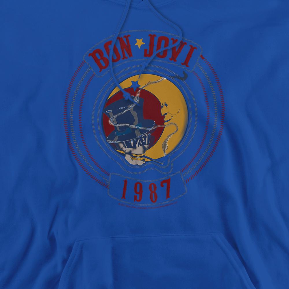 Royal Blue - Back - Bon Jovi Unisex Adult 1987 Hoodie