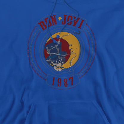 Royal Blue - Back - Bon Jovi Unisex Adult 1987 Hoodie