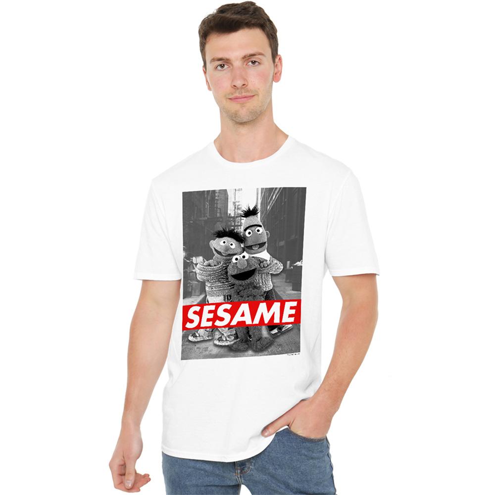 White - Back - Sesame Street Unisex Adult Sesame T-Shirt