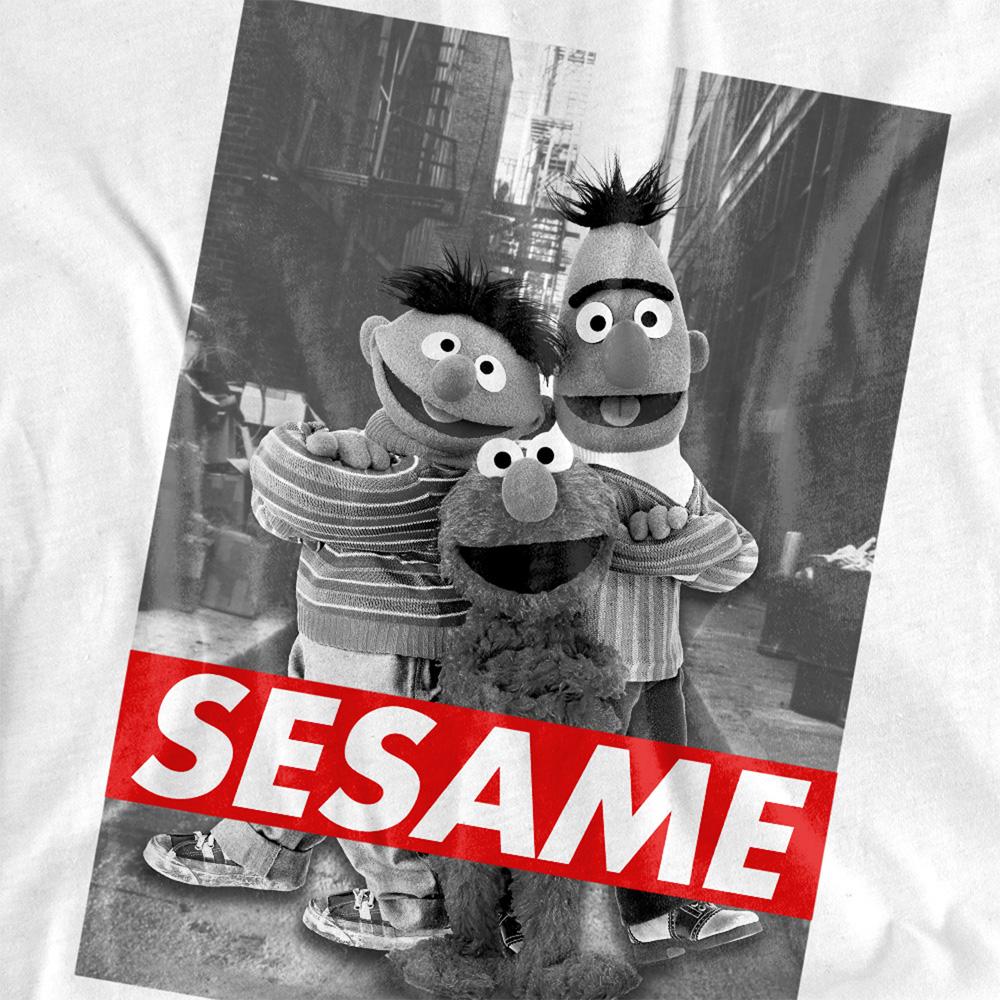 White - Side - Sesame Street Unisex Adult Sesame T-Shirt