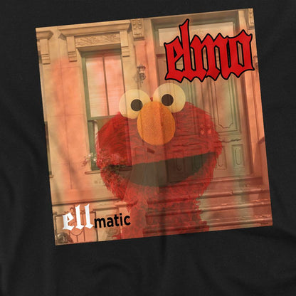 Black - Side - Sesame Street Unisex Adult Ellmatic Elmo T-Shirt