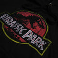 Black - Side - Jurassic Park Mens Distressed Logo Hoodie