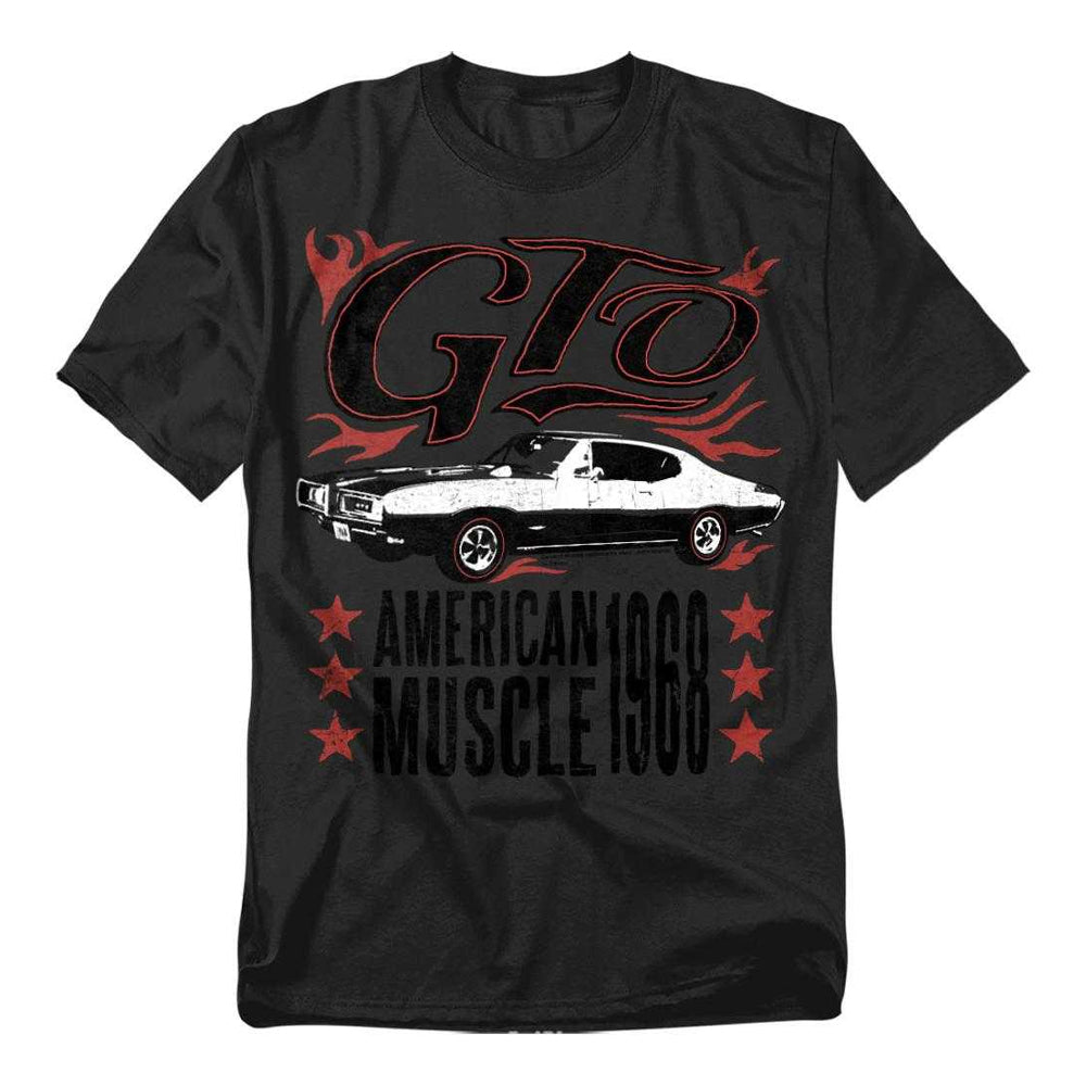 Black - Front - Pontiac Unisex Adult GTO Flames T-Shirt