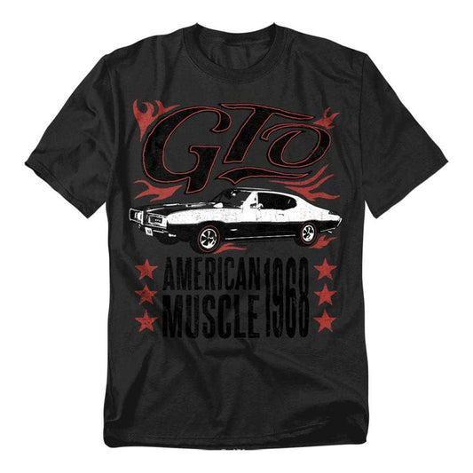 Black - Front - Pontiac Unisex Adult GTO Flames T-Shirt