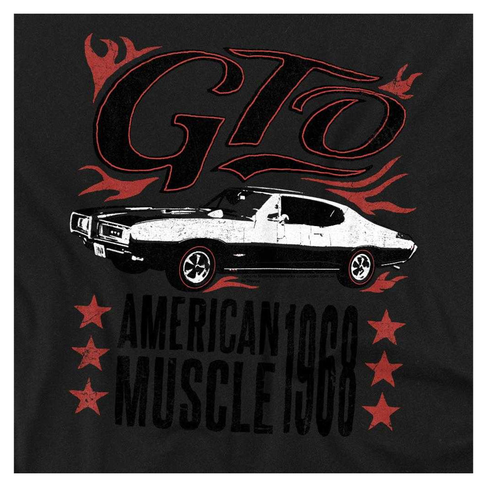 Black - Side - Pontiac Unisex Adult GTO Flames T-Shirt