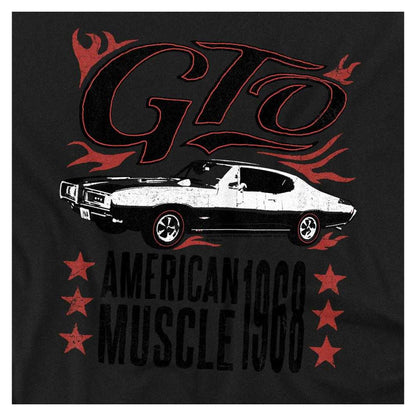 Black - Side - Pontiac Unisex Adult GTO Flames T-Shirt