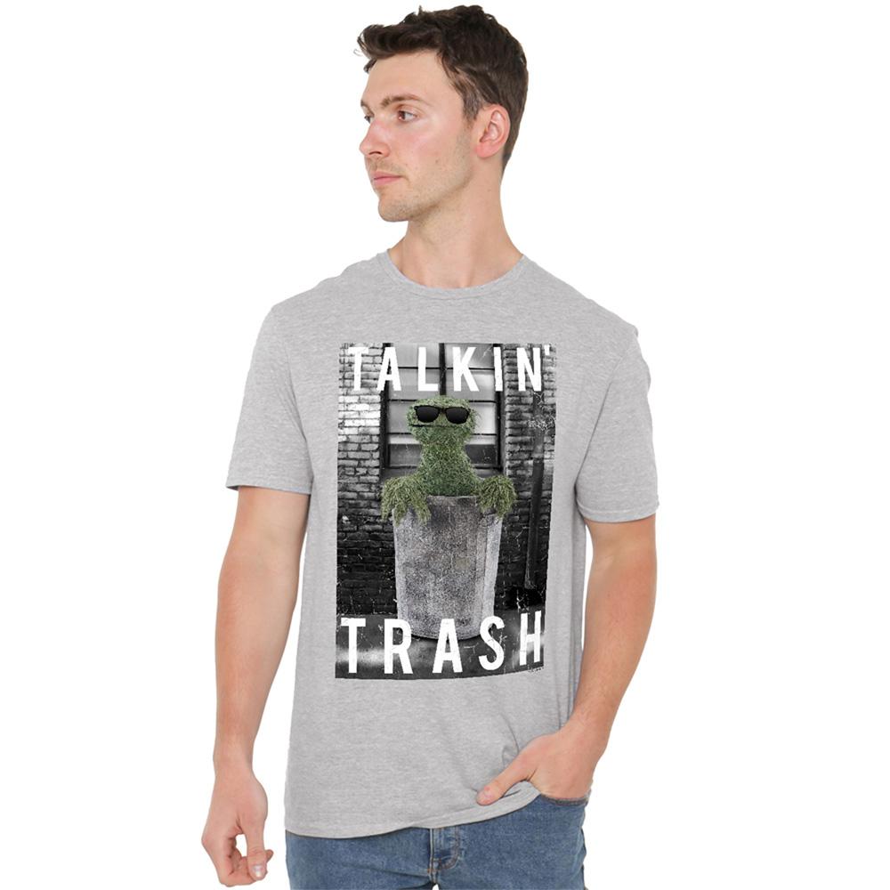 Athletic Heather - Back - Sesame Street Unisex Adult Talkin Trash T-Shirt