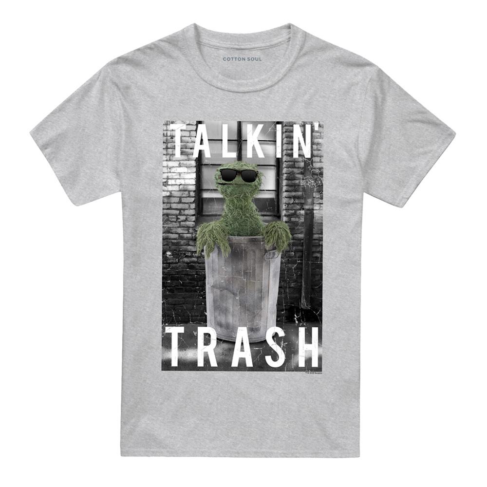 Athletic Heather - Front - Sesame Street Unisex Adult Talkin Trash T-Shirt