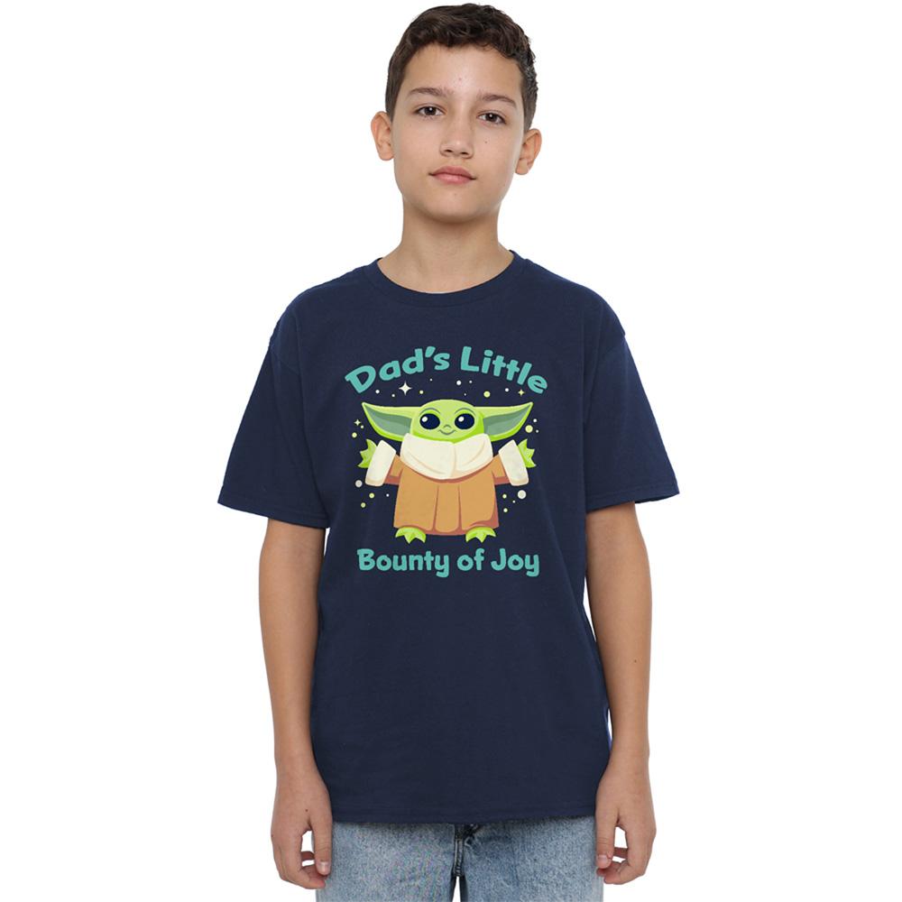 Navy - Front - Star Wars Boys Bounty Of Joy Grogu T-Shirt