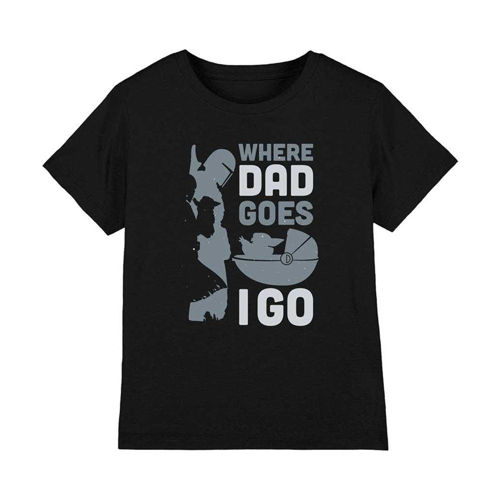 Black - Front - Star Wars Boys Where Dad Goes I Go T-Shirt