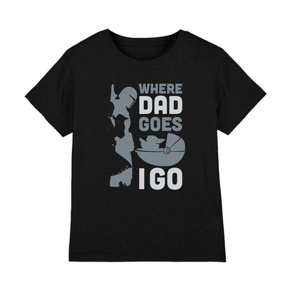 Black - Front - Star Wars Boys Where Dad Goes I Go T-Shirt