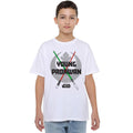 White - Front - Star Wars Boys Young Padawan Lightsaber T-Shirt