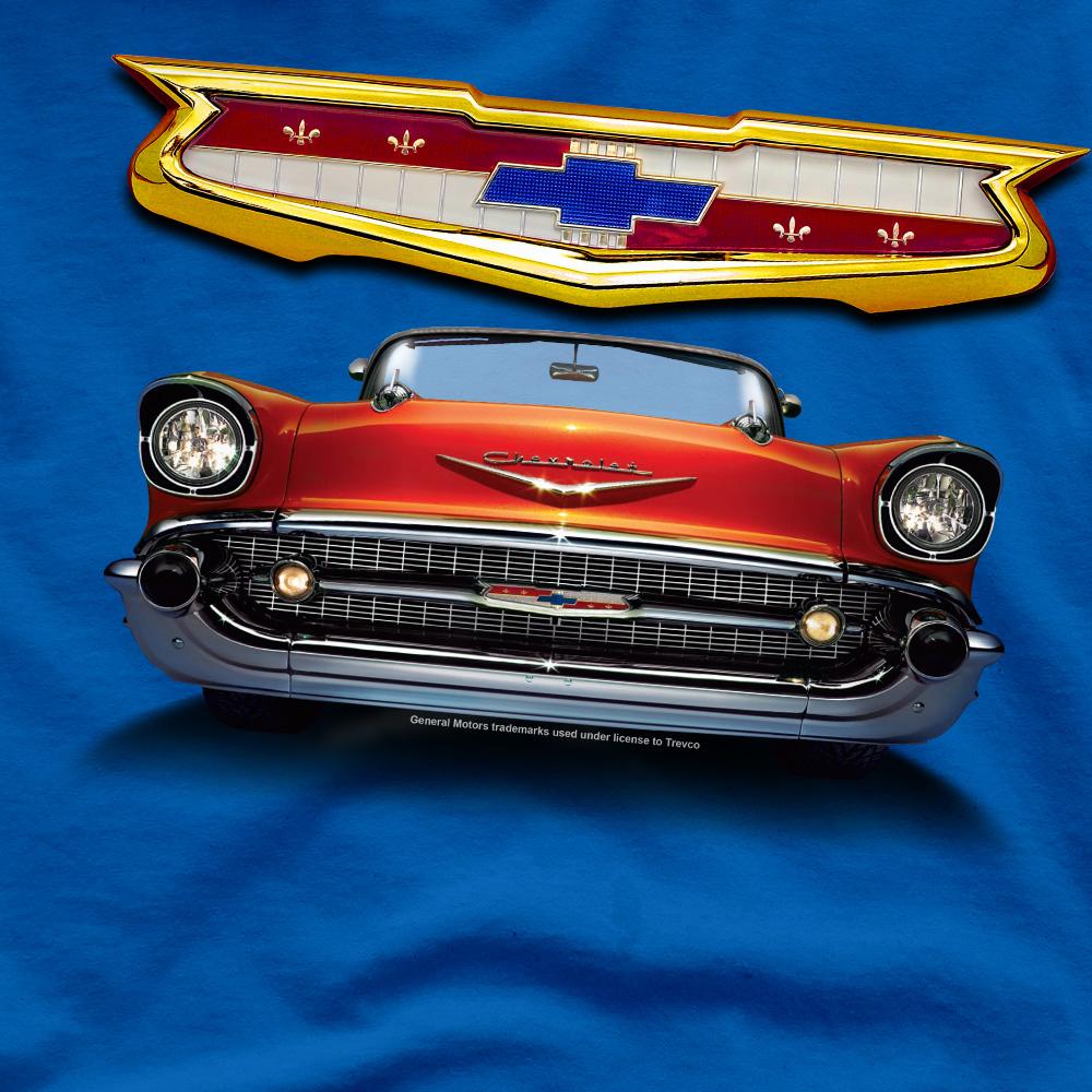 Royal Blue - Side - Chevrolet Unisex Adult 1957 Bel Air Grille T-Shirt