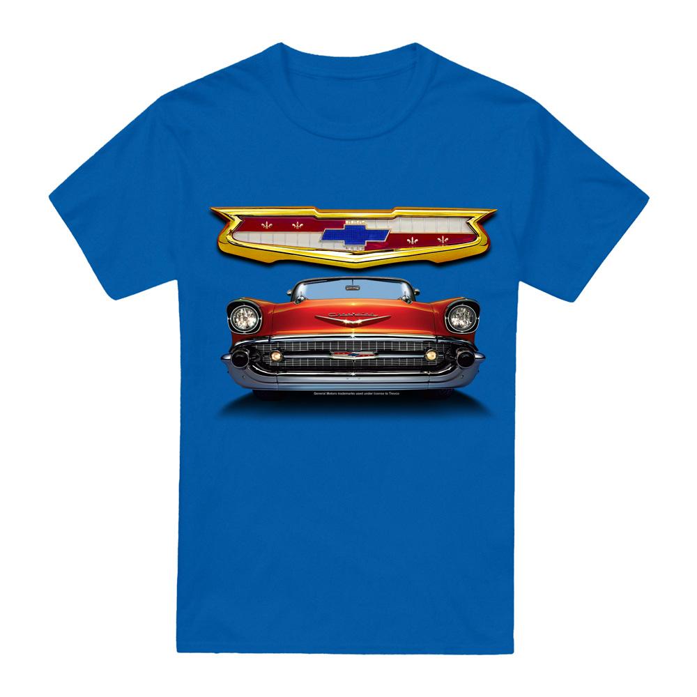 Royal Blue - Front - Chevrolet Unisex Adult 1957 Bel Air Grille T-Shirt