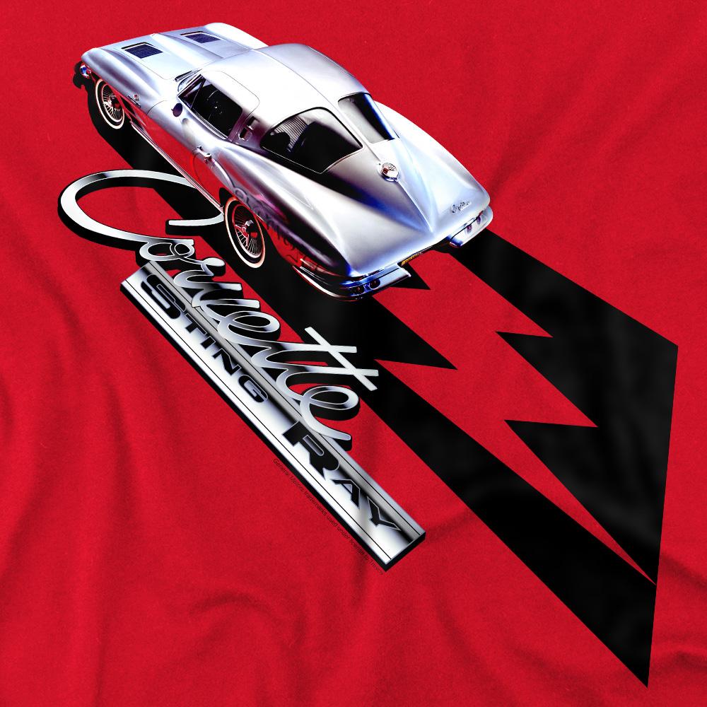Red - Side - Chevrolet Unisex Adult Split Window Sting Ray T-Shirt