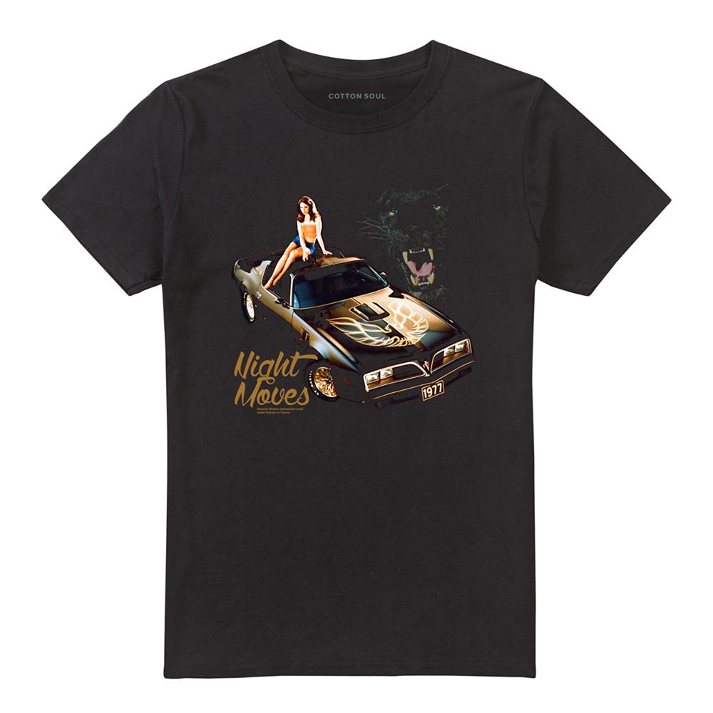 Black - Front - Pontiac Unisex Adult Night Moves T-Shirt