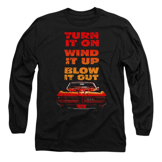 Black - Front - Pontiac Unisex Adult Blow It Out Gto Long-Sleeved T-Shirt