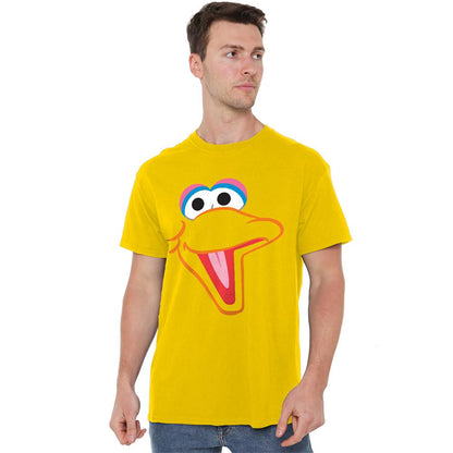 Yellow - Back - Sesame Street Unisex Adult Big Bird Head T-Shirt