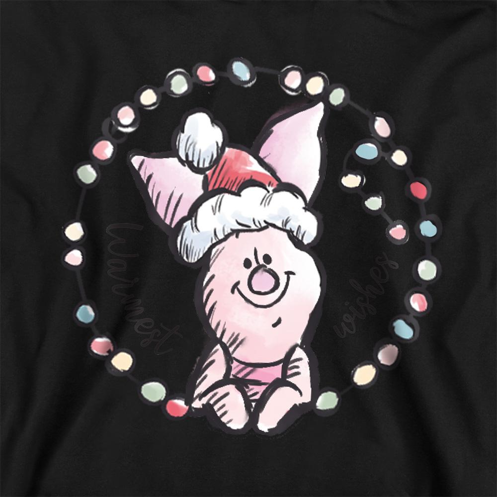 Navy - Back - Winnie the Pooh Childrens-Kids Warmest Christmas Wishes Piglet Hoodie