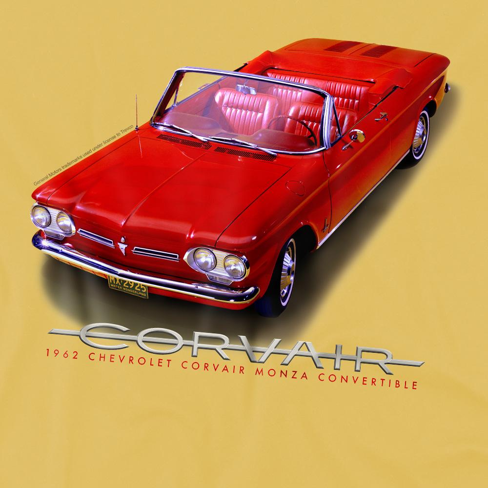 Banana Yellow - Side - Chevrolet Unisex Adult 62 Corvair Convertible T-Shirt