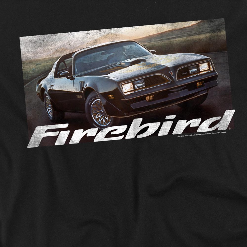 Black - Side - Pontiac Unisex Adult Firebird 76 T-Shirt