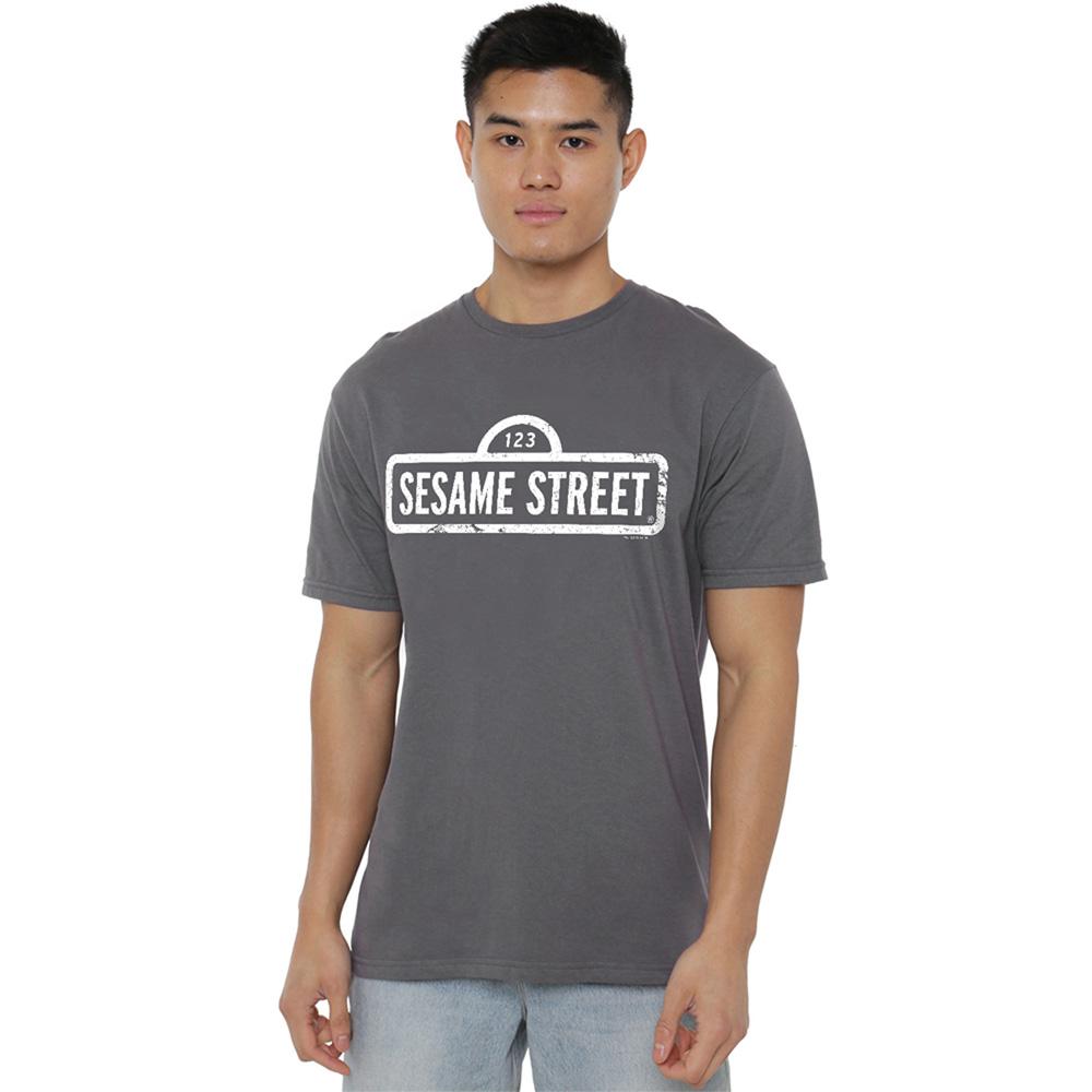 Charcoal - Back - Sesame Street Unisex Adult Logo T-Shirt