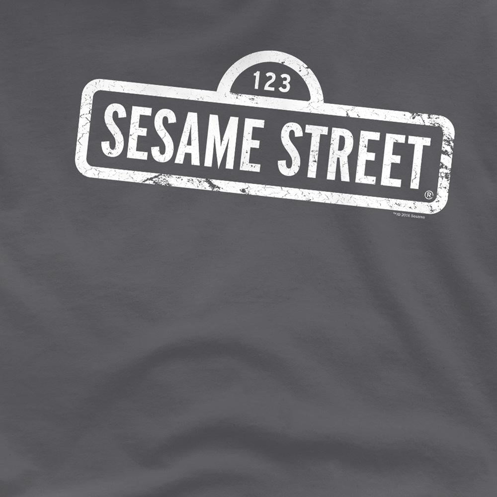 Charcoal - Side - Sesame Street Unisex Adult Logo T-Shirt