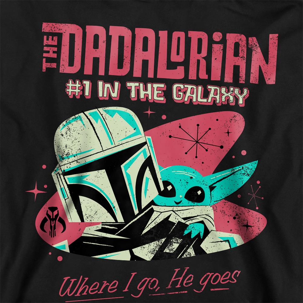 Black - Back - Star Wars Unisex Adult #1 Dadalorian Where I Go Sweatshirt