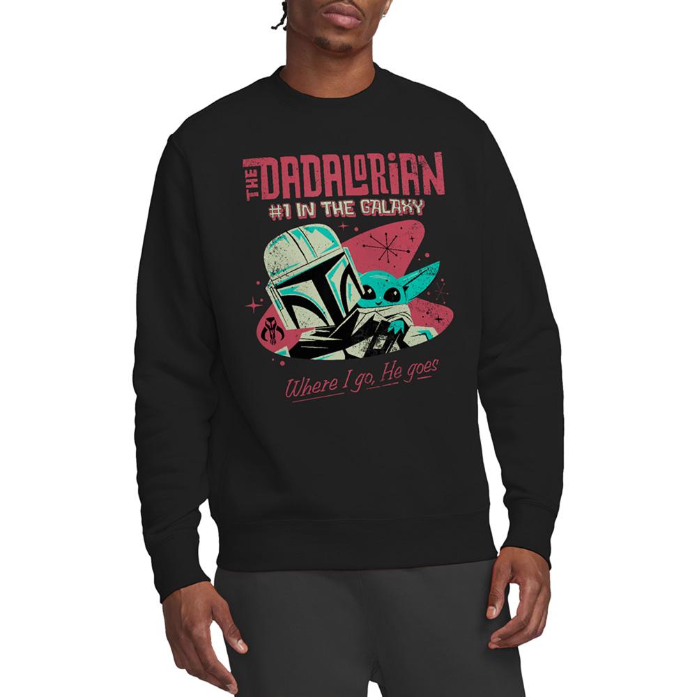 Black - Front - Star Wars Unisex Adult #1 Dadalorian Where I Go Sweatshirt