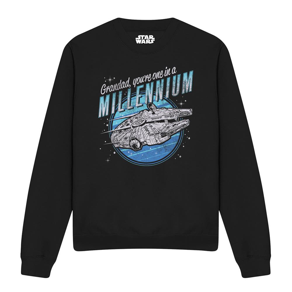 Black - Lifestyle - Star Wars Unisex Adult Grandad One In A Millennium Sweatshirt