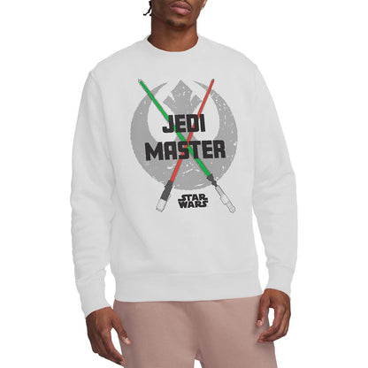 White - Front - Star Wars Unisex Adult Jedi Master Dad Lightsaber Sweatshirt