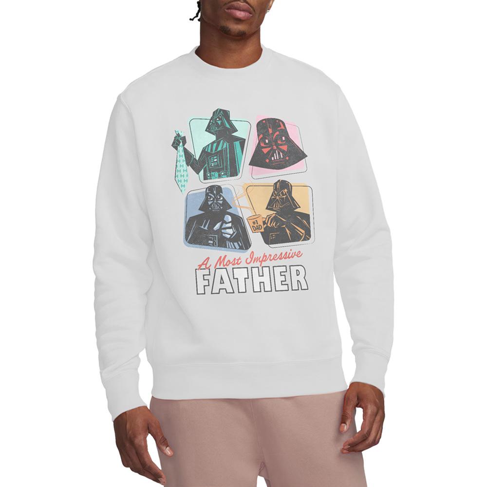 White - Front - Star Wars Unisex Adult A Most Impressive Father Sweatshirt