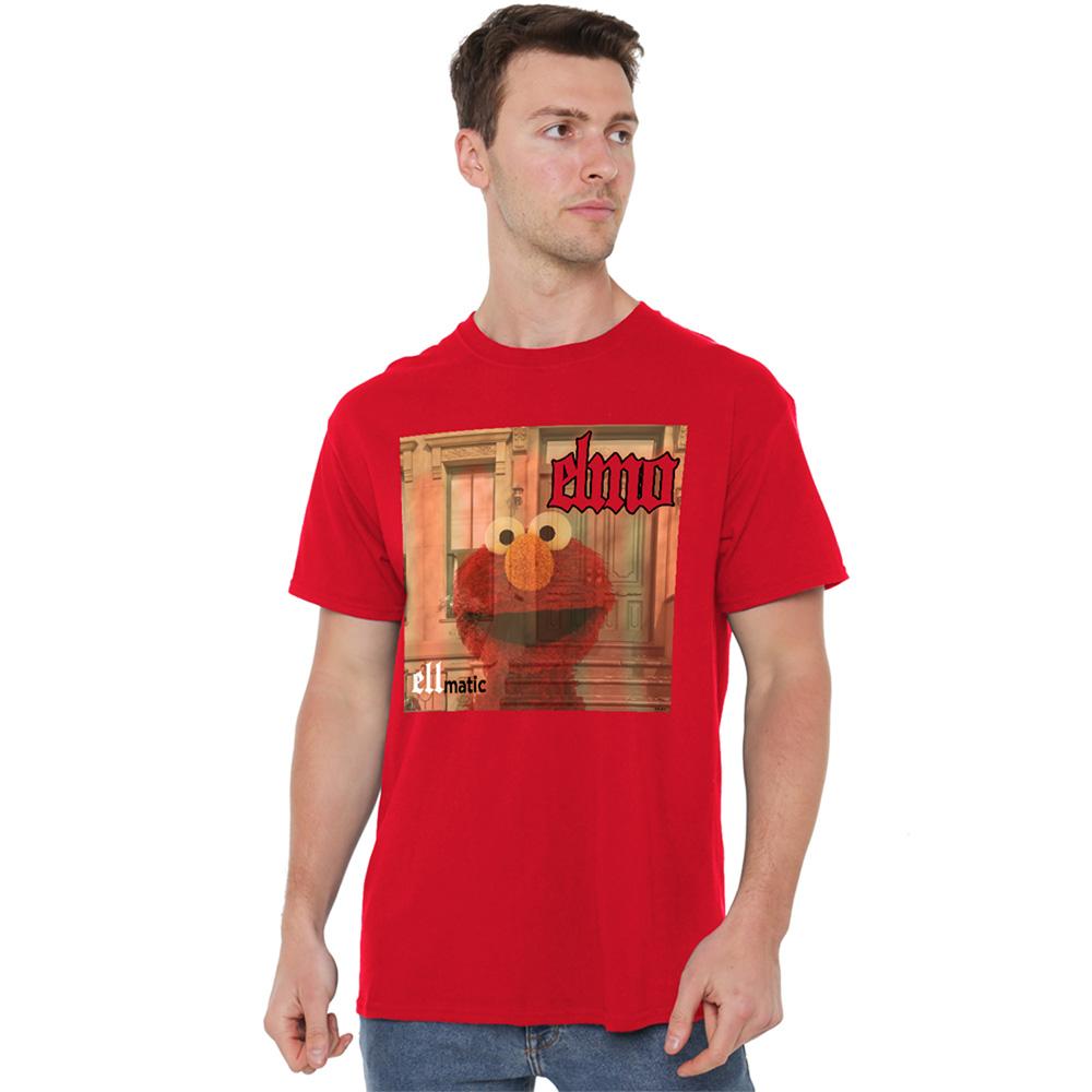 Red - Back - Sesame Street Unisex Adult Ellmatic T-Shirt