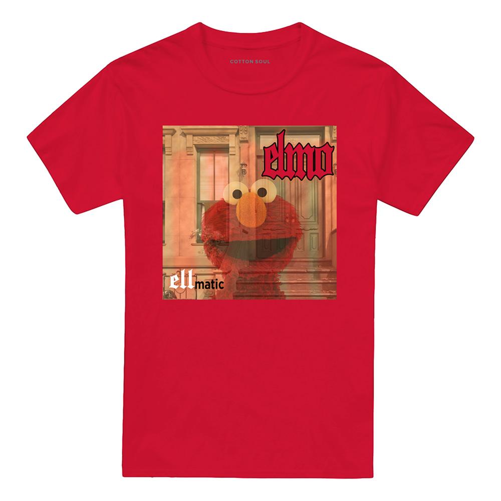 Red - Front - Sesame Street Unisex Adult Ellmatic T-Shirt