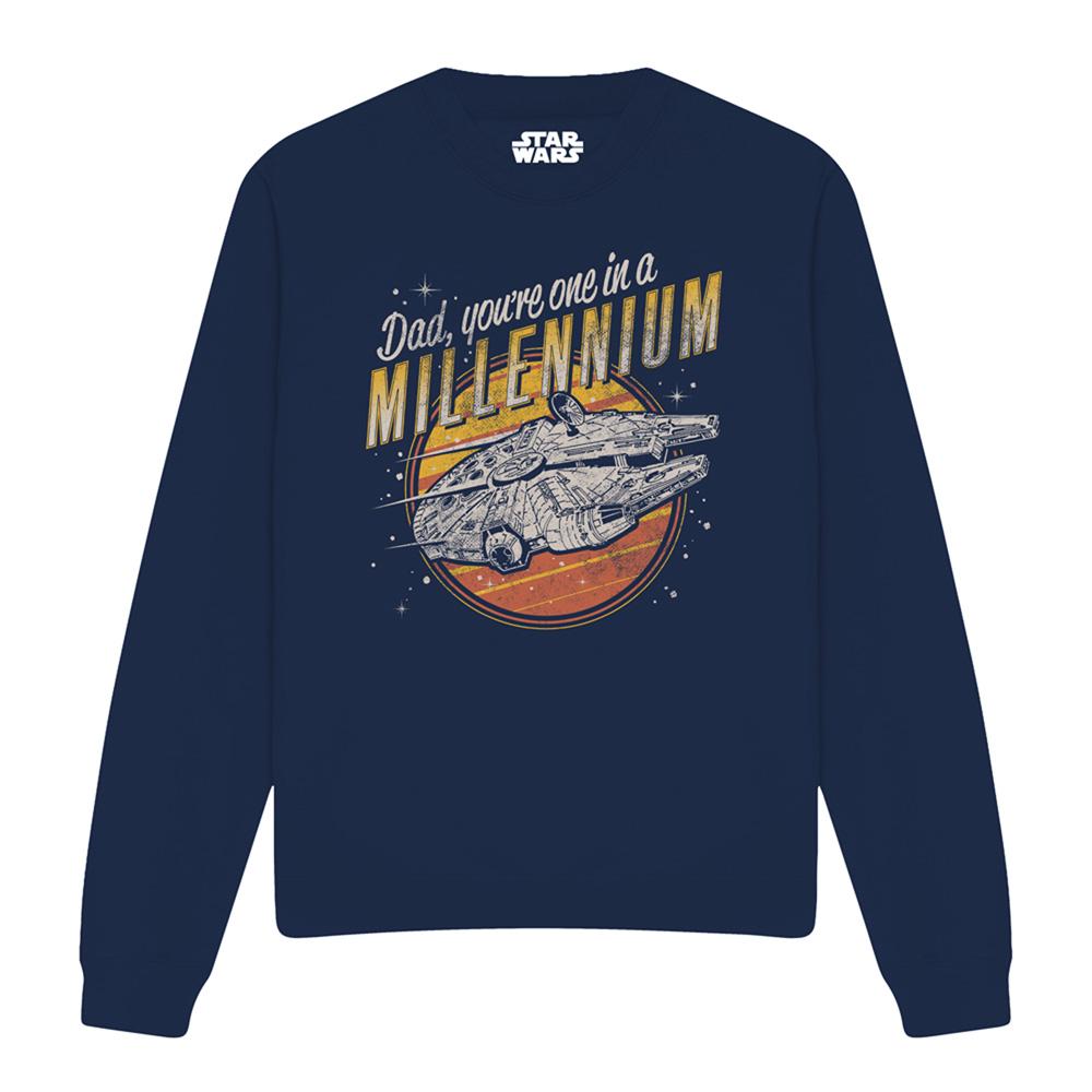 Navy - Lifestyle - Star Wars Unisex Adult Dad One In A Millennium Vintage Sweatshirt