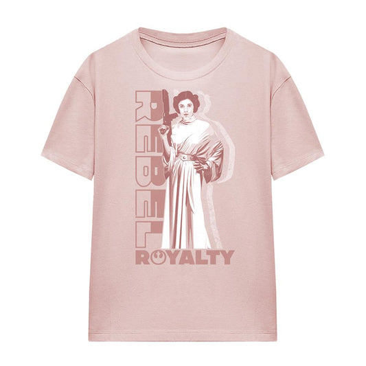 Powder Rose - Front - Star Wars Womens-Ladies Rebel Royalty Princess Leia T-Shirt